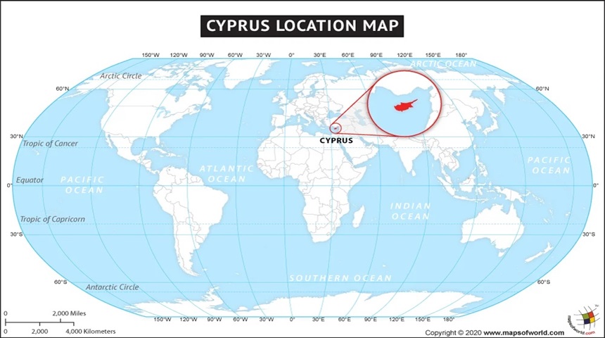 موقعیت جغرافیایی قبرس
